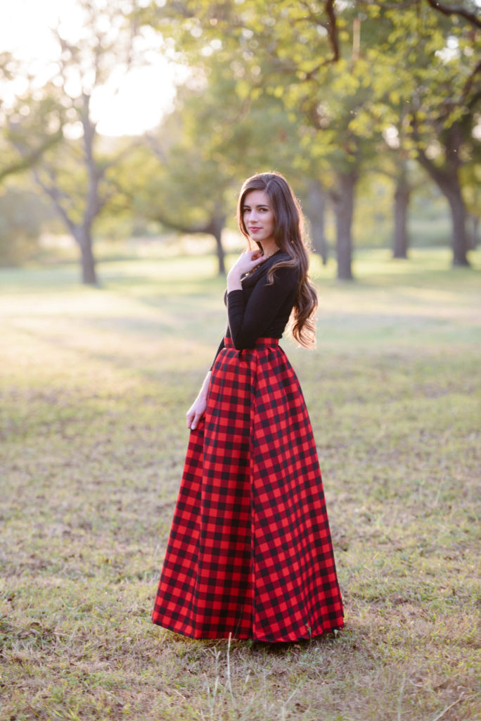 buffalo check maxi dress